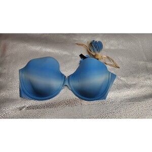 Victoria's Secret 32D Blue Ombre Strapless/Strap Essential Bikini Top NWT